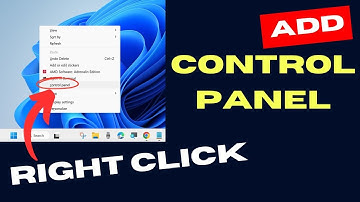 Add Control Panel to right click context menu in Windows 11 / 10