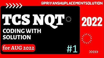 TCS NQT Coding July-2022 | TCS Coding Question | TCS NQT Coding Question | TCS assessment test