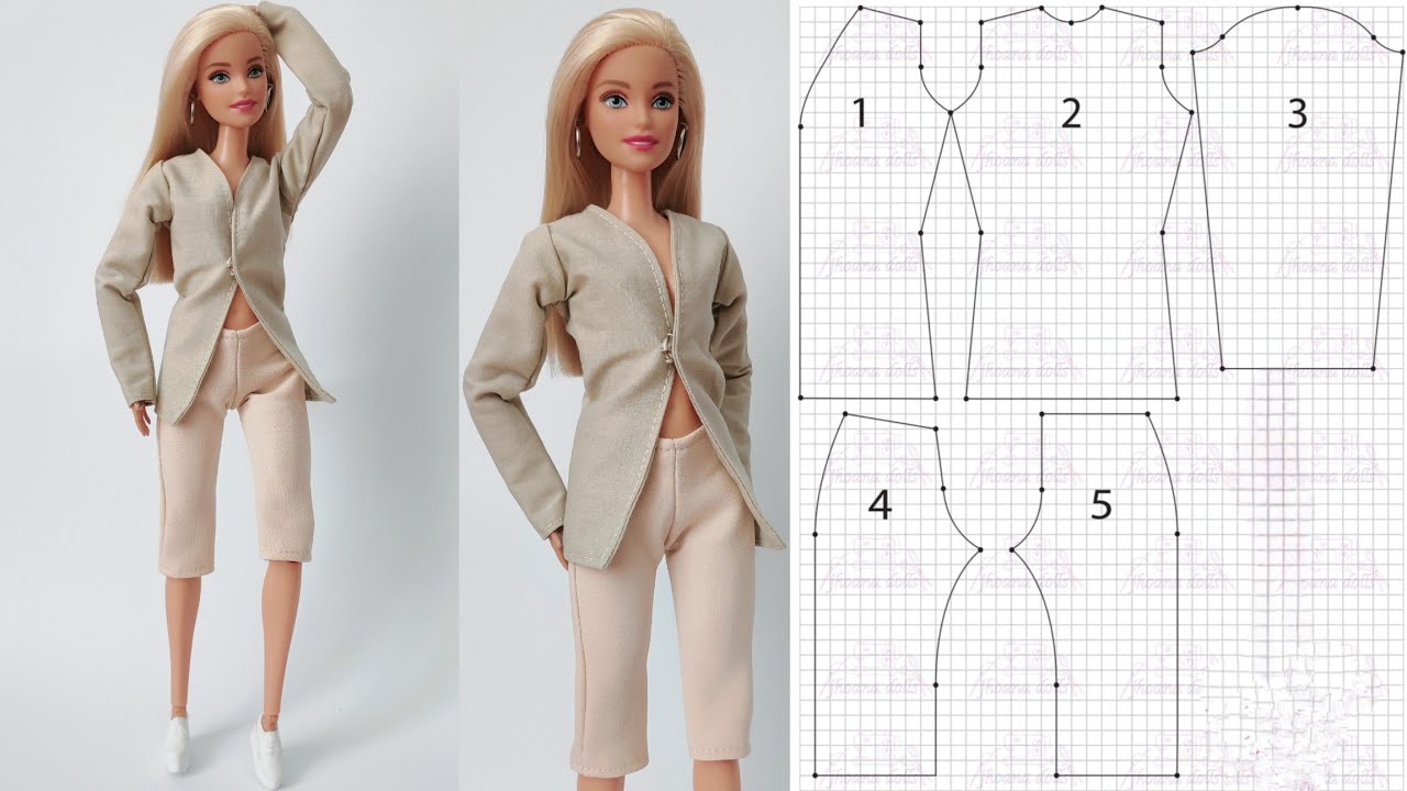 157 blazer y shorts cortos para barbie (patrones en la descripción)