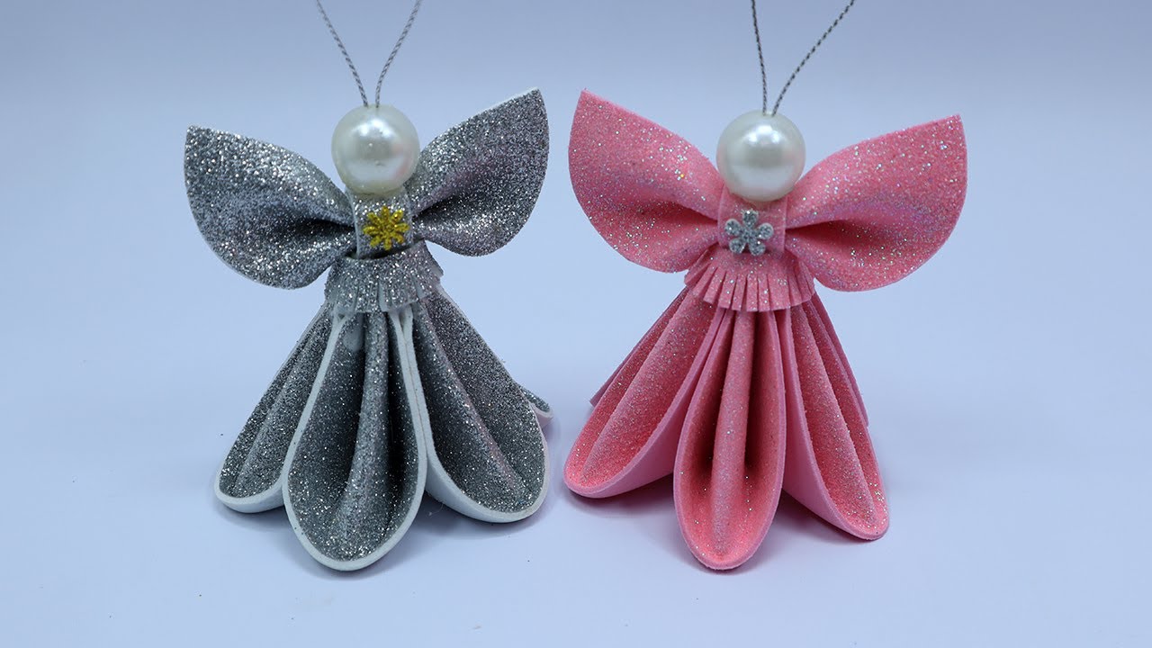 DIY Christmas Angel With Glitter Foam 👼 How To Make Angel For Christmas