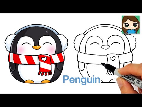 How to Draw a Winter Penguin ❄️Cute Christmas Art