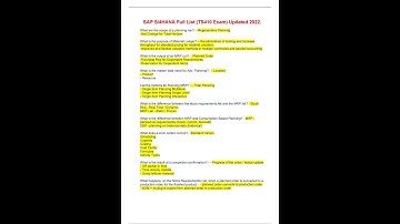 SAP S 4HANA Full List TS410 Exam Updated 2022