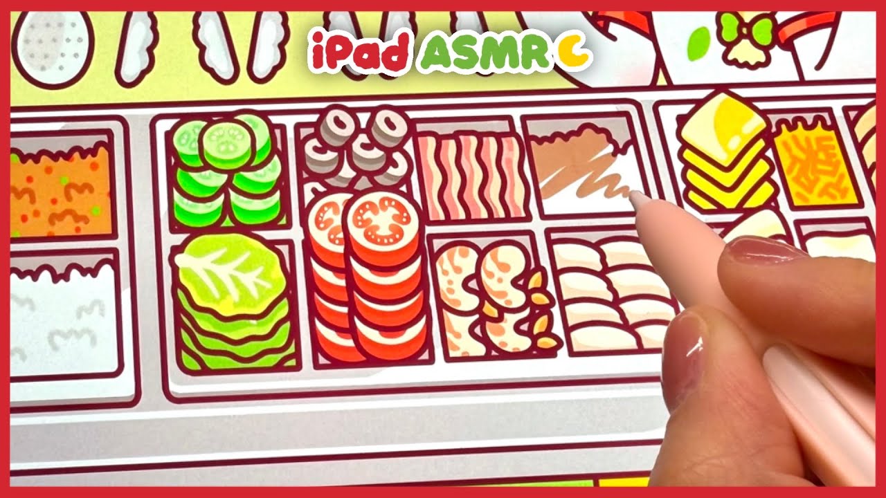 (eng) ASMR Рисунок Burrito Shop 🥬🍅 Рисунок Tok Tok iPad ✏️ Белый шум