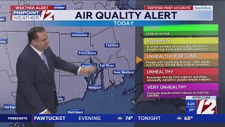 WPRI 12 Weather Forecast for 7/16/26:  Air Quality Alert again today with thick wildfire smoke retur