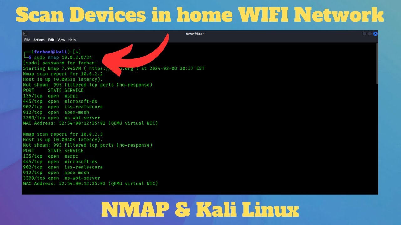 How to Scan Devices in your home WIFI Network with NMAP & Kali Linux ...
