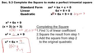 Sec  9 3 Completing the Square