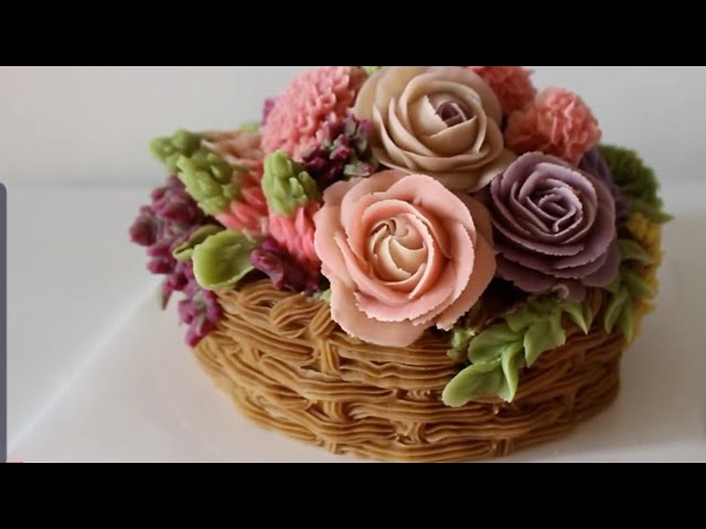 앙금플라워 바구니케이크 만들기 (sweet white bean paste) basket flower cake