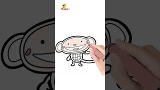 How To Draw Oliver The Monkey 🎨🐵​ | Coloring And Drawing For Kids #Shorts