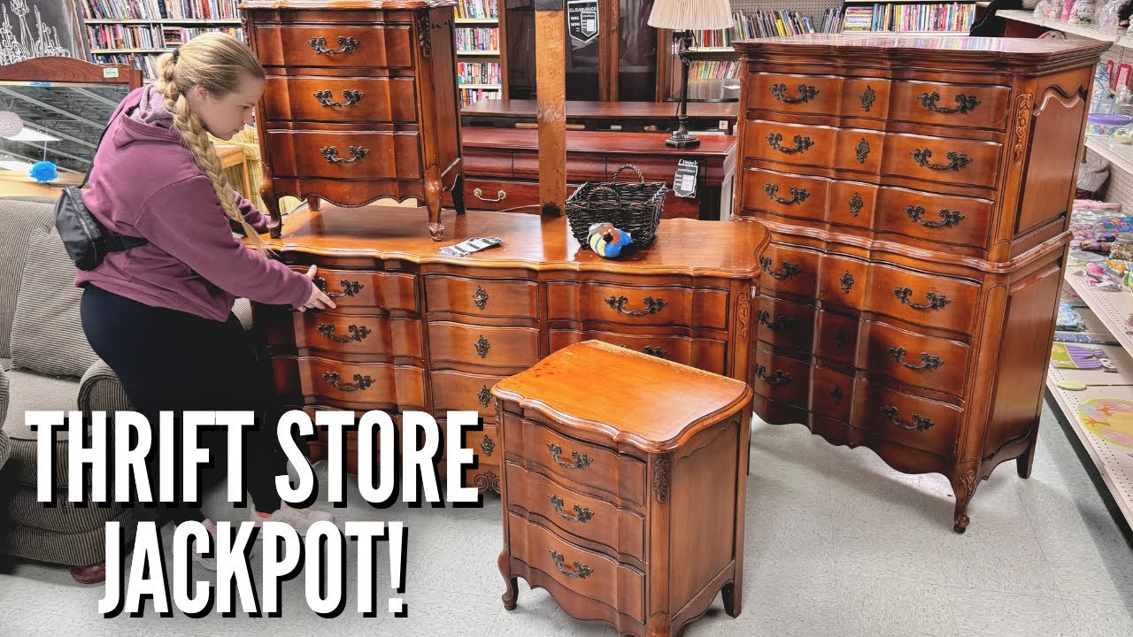 Flipping a THRIFTED French Provincial Furniture Set Start to Finish Makeover YouTube
