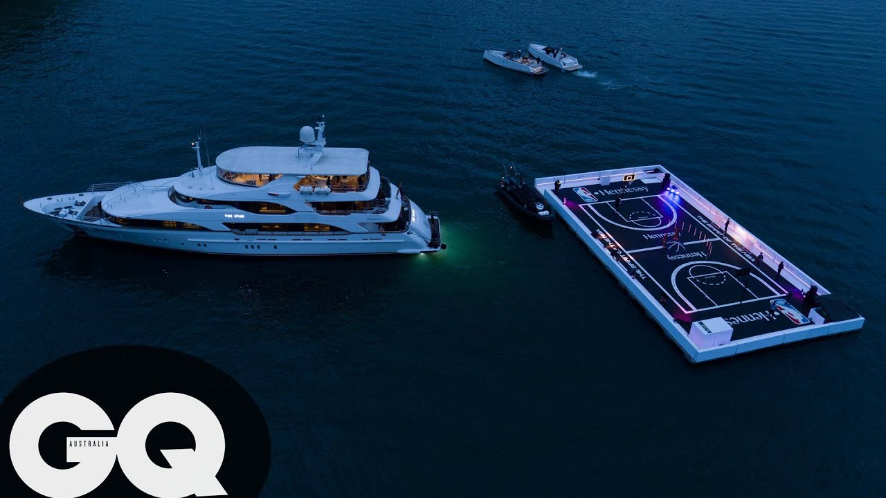 Hennessy and NBA sail through London on floating basketball court, Advertising