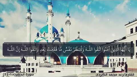 تلاوة عذبة ورائعة من سورة الحشر للقارئ رعد بن محمد الكردي