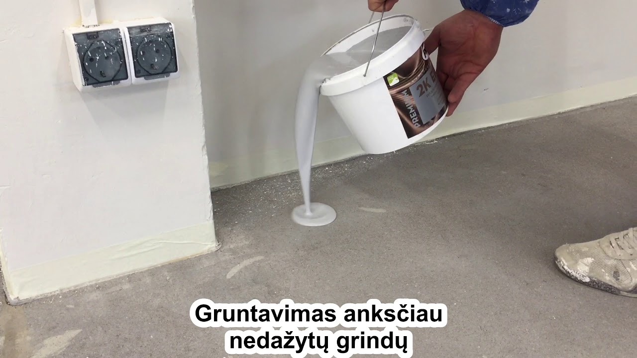 Naujų grindų dažymas 2K EPOXID dažais VIDEO180219