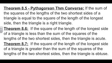 Geometry 8-2 Pythagorean Theorem and Converse