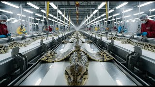 Inside the  Snake Leather Factory – Transforming Giant Snakes into Luxury Fashion (Full Process) Wealth