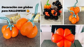 CALABAZA PARA HALLOWEEN CON GLOBOS PASO A PASO FÁCIL Y SENCILLO/IDEAS PARA HALLOWEEN CON GLOBOS