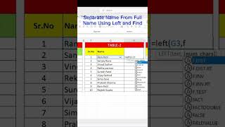 Separate text in excel  #easy #learning #separate #youtube #short #youtubeviral#tricks #tips