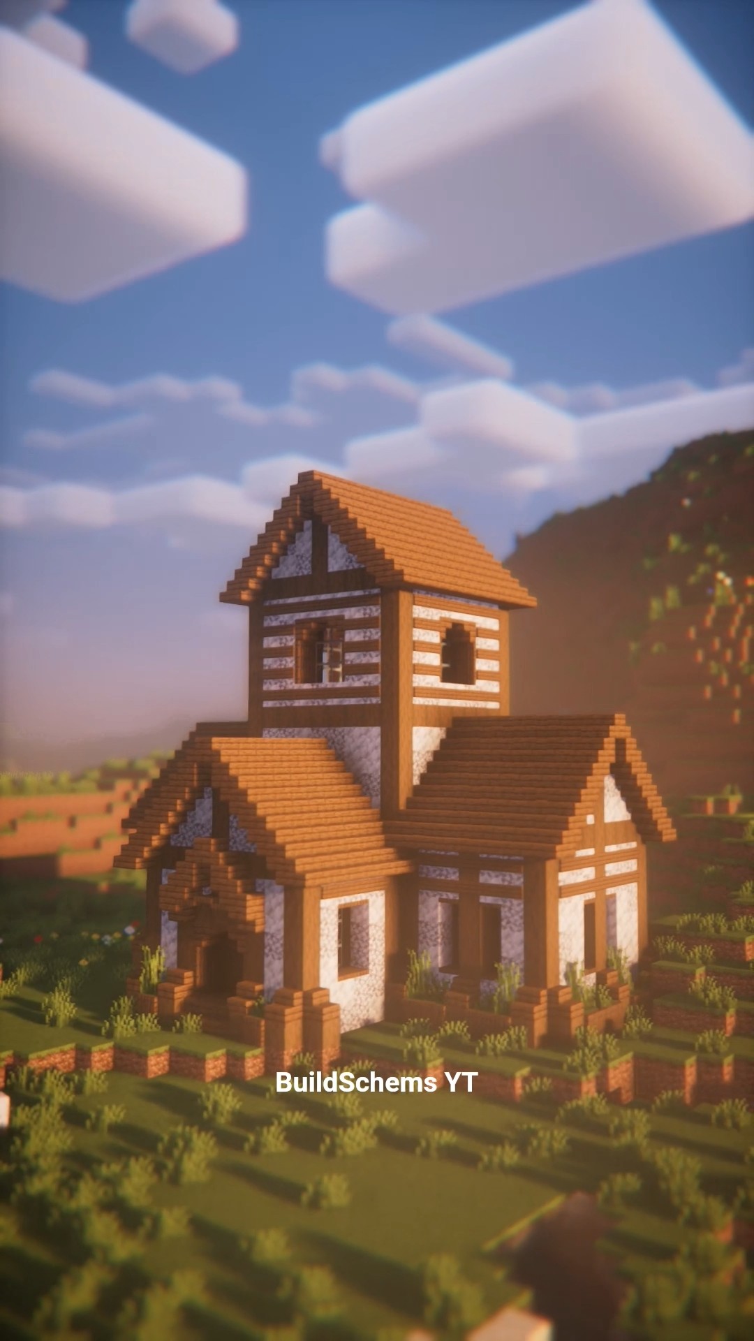 Detailed Medieval Home Survival House Schematic — watch the build in Minecraft
