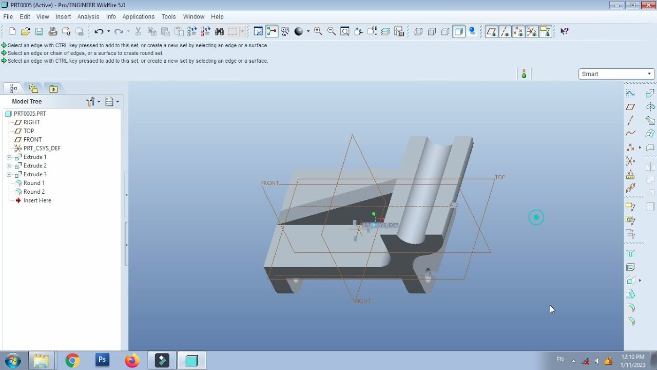 Diploma N-Scheme | Solid Modelling Practical | Part-A | Model-3 | Pro-E ...