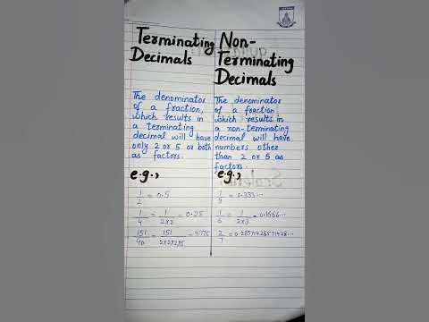 Difference between Terminating and Non Terminating Decimals | Maths ...