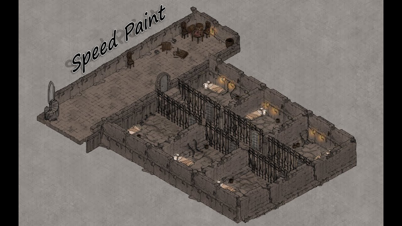 Epic Isometric Map Making Speedpaint | Speededit | Prison/Dungeon Cells