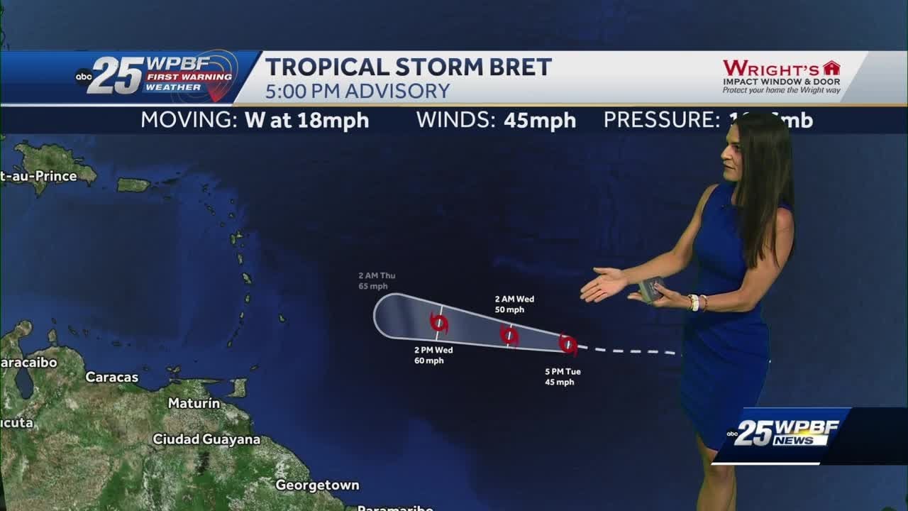 Tropical Storm Bret: Tropical Storm Watch in effect for Barbados