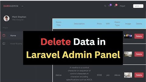 How to Delete Data in Laravel Admin Panel |Laravel Hotel Management System Project Tutorial