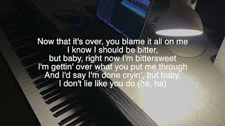 madison beer - bittersweet  | Lower Key Piano Only Karaoke Version