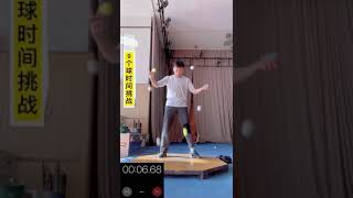Chinese Juggler Cao Kai Juggling bounce 9 balls for 1 minute 7 seconds(new world recored)
