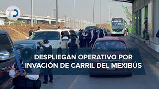 Medio centenar de automovilistas infraccionados por invadir carril del Mexibús en Ecatepec