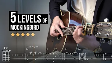 "Mockingbird" in 5 Levels (Eminem fingerstyle guitar cover) | Tabs + Chords + Lyrics