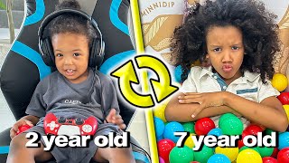 7 Year Old Son \& Baby Brother SWAP Lives for a Day! (Emotional)
