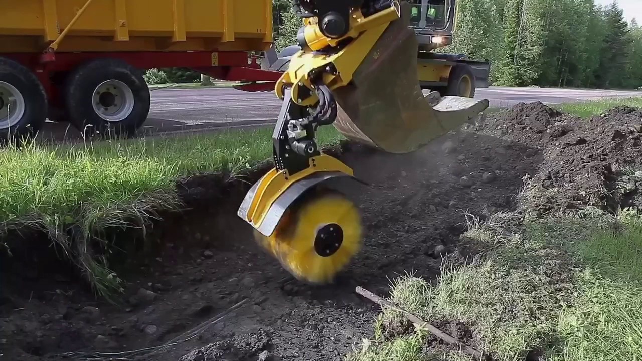 engcon SWD sweeper for excavators YouTube