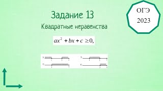 Задание # 13 ОГЭ по математике. Квадратные неравенства. Видео-урок.