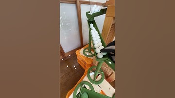 Marble Run (9-row rainbow marble run course using wooden sound devices & large funnels) #2 #ASMR