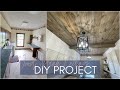 DIY Wood Plank Ceiling