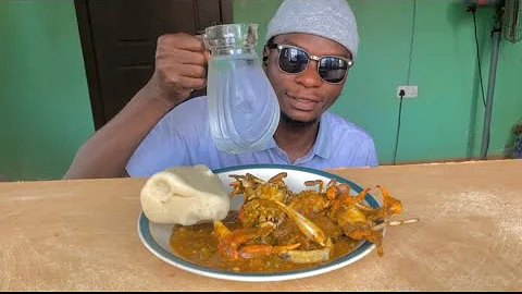 ASMR OKRO SOUP AND FUFU + ASSORTED MEAT AND CRAB MUKBANG EATING +NO TALKING ASMR