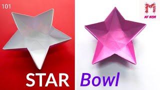 ⭐Origami Star Bowl | 5 Pointed Star | How to make a Paper Star Bowl #mf_mom #origami #5_pointed_star