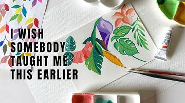 How to use Gouache and paint patterns #gouachepainting #learntopaint #gouache