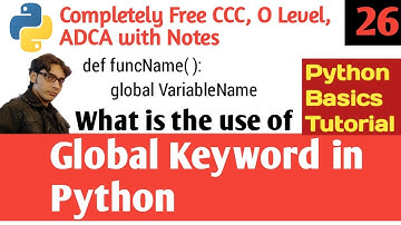 Global Keyword in Python - Hindi | Use of Global Keyword | What is Global Keyword? | Hello DHIRENDRA
