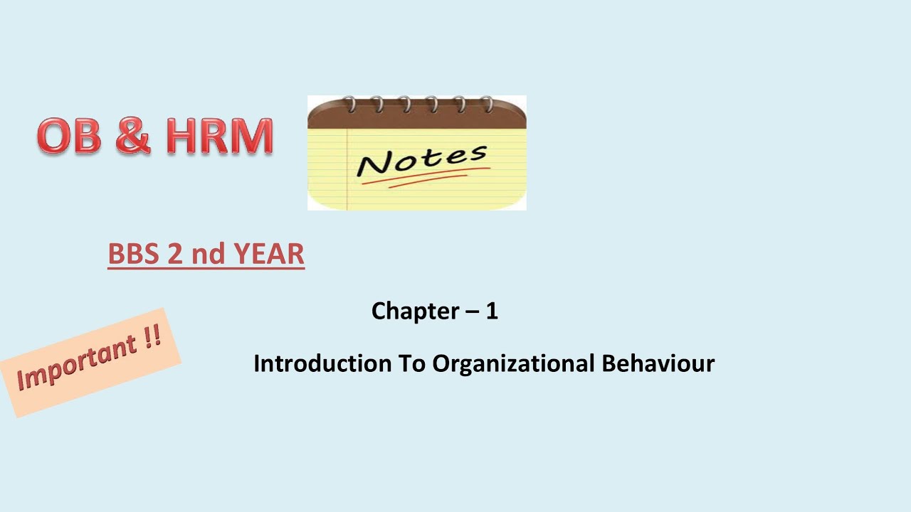 BBS 2 nd year HRM -Chapter 1 notes