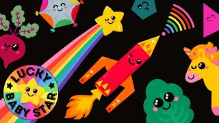 🚀🌈 Blast Off to Rainbow Magic: Baby Sensory Fun with Space Rockets & Dancing Veggies & Fruits 🍎🌟🥕