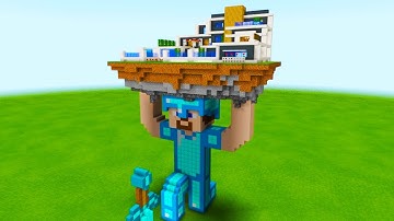 Minecraft: How To Make a Pro Steve Holding up a House Statue Tutorial
