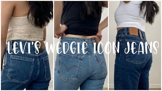 Levi&#39;s Wedgie Icon Jeans Try On (for my petite uncurvy girls)