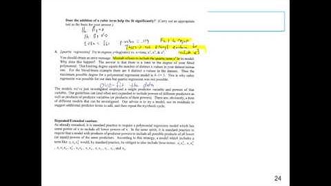 MAT 382 Lesson 6 video 7 Fitting a polynomial regression model. Pages 149-151 in the Course pack.