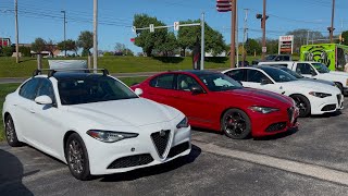 Alfa Romeo owners at the Stetler Dodge Cars & Coffee 2025 Alfa Romeo West Chester Pa