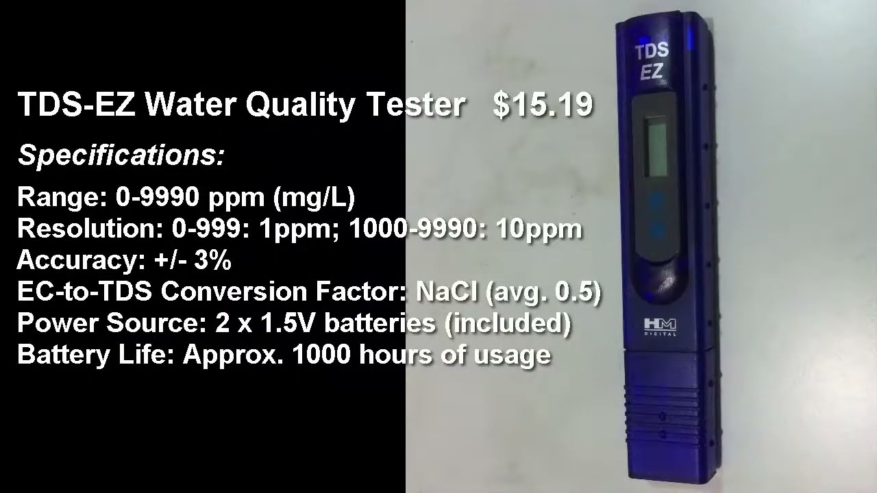 TDS-EZ Water Quality Tester Unboxing - YouTube