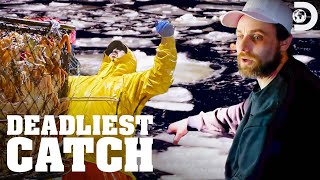 Huge Crab Haul! Jake Gambles Pots in Freezing Waters! | Deadliest Catch