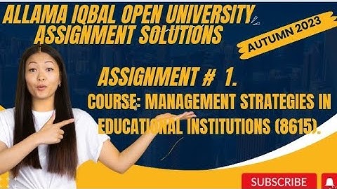 code 8615|AIOU SOLVED ASSIGNMENT#1|Aiou|Autumn 2023|Management strategies in education|B.ed|#2023