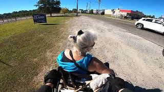 Biker helps handicapped lady