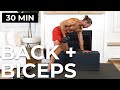 30 minute dumbbell back and bicep workout at home pull workout